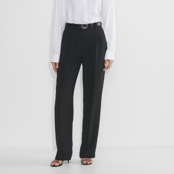 NWT Effortless Pant from Aritzia - Black Crepette, Size 4 Tall 33” inseam - Picture 4 of 8
